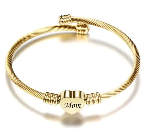 💖: Stainless Steel Braided Bracelet for Mom - Mother's Day Gift Jewelry
