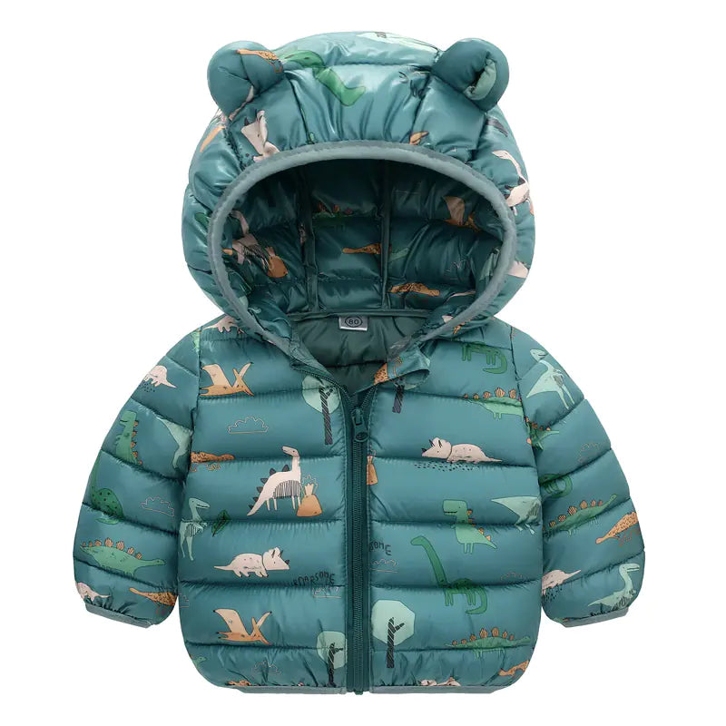 🧥: Cartoon Dinosaur Down Jacket for Kids 1-5 Years