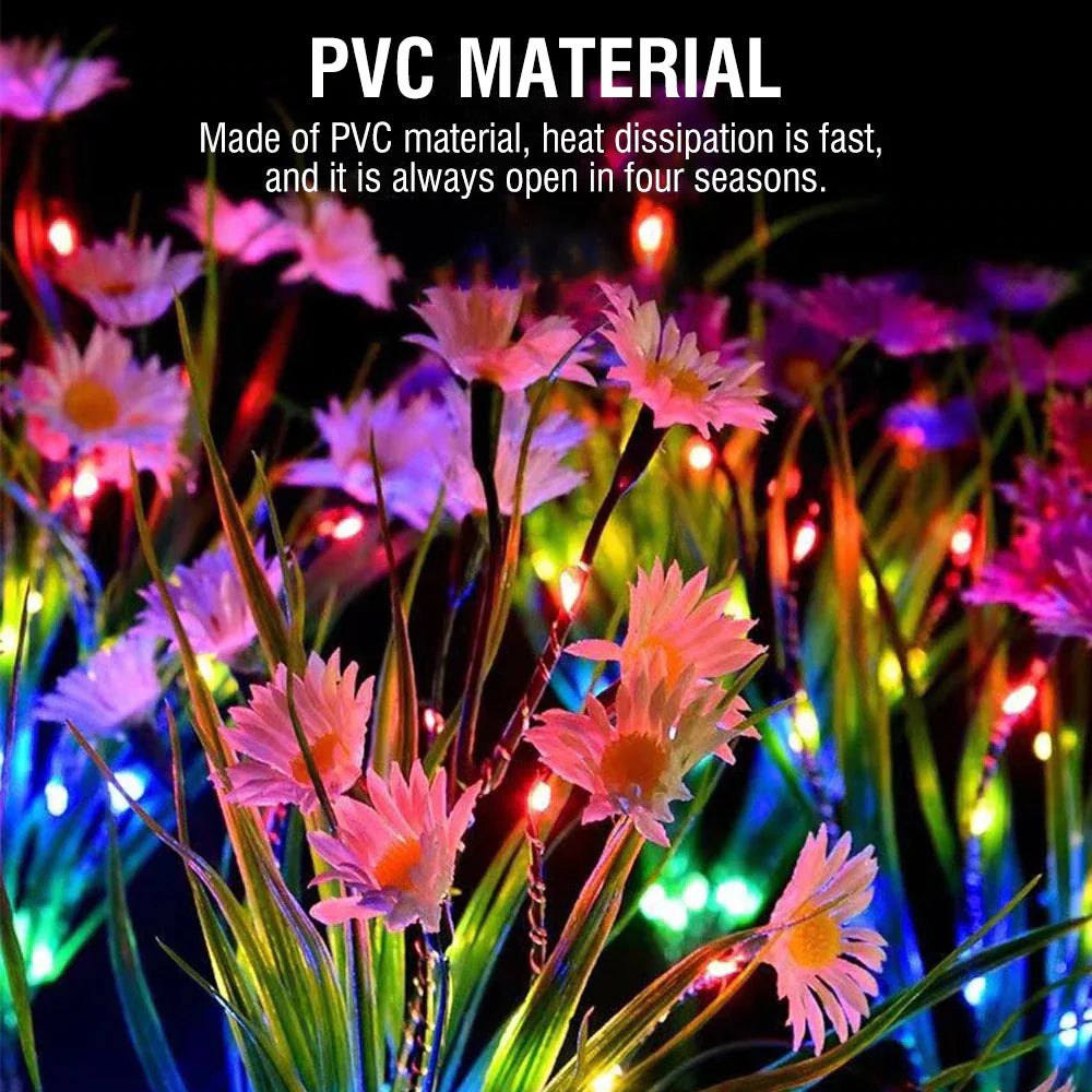 🌸 Solar Garden Lights LED Flower Stake - Waterproof Outdoor Patio Decor