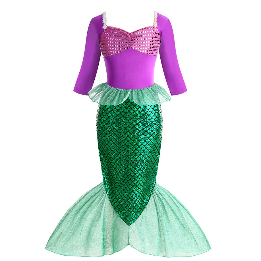 🧜‍♀️: Halloween Mermaid Dress for Girls - Ariel Style