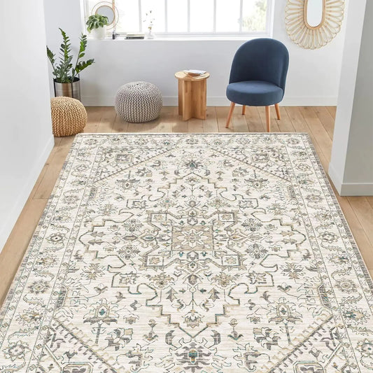 🏠 4x6 Washable Area Rug - Soft Non-Slip Bedroom Living Room Carpet