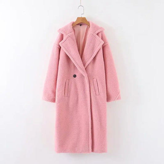🧥: Women's Lambswool Long Coat - Autumn & Winter Shearling Outerwear