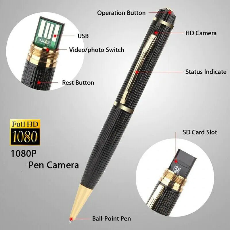 🖊️: 1080P HD Hidden Pen Camera - Mini Spy Video Recorder with USB