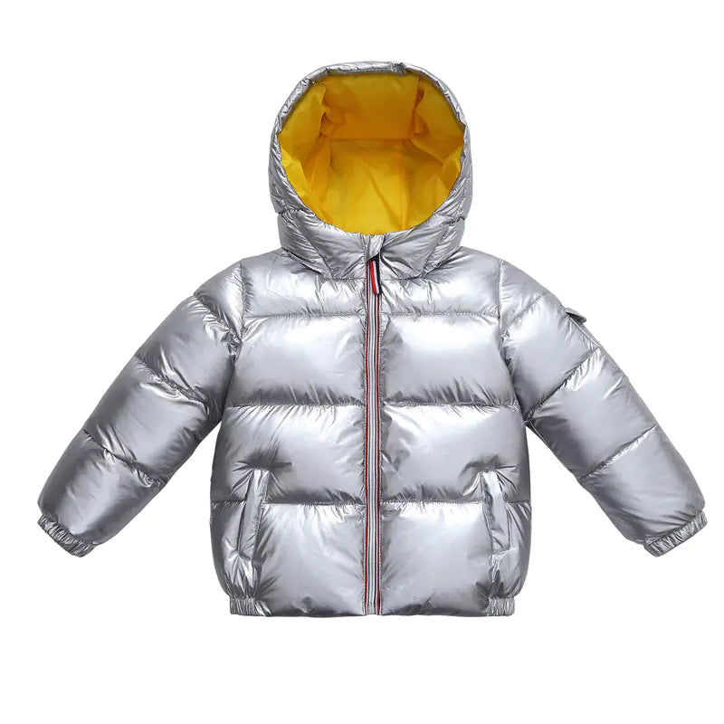 🧥: Shiny Down Jacket for Kids - Lightweight Winter Outerwear