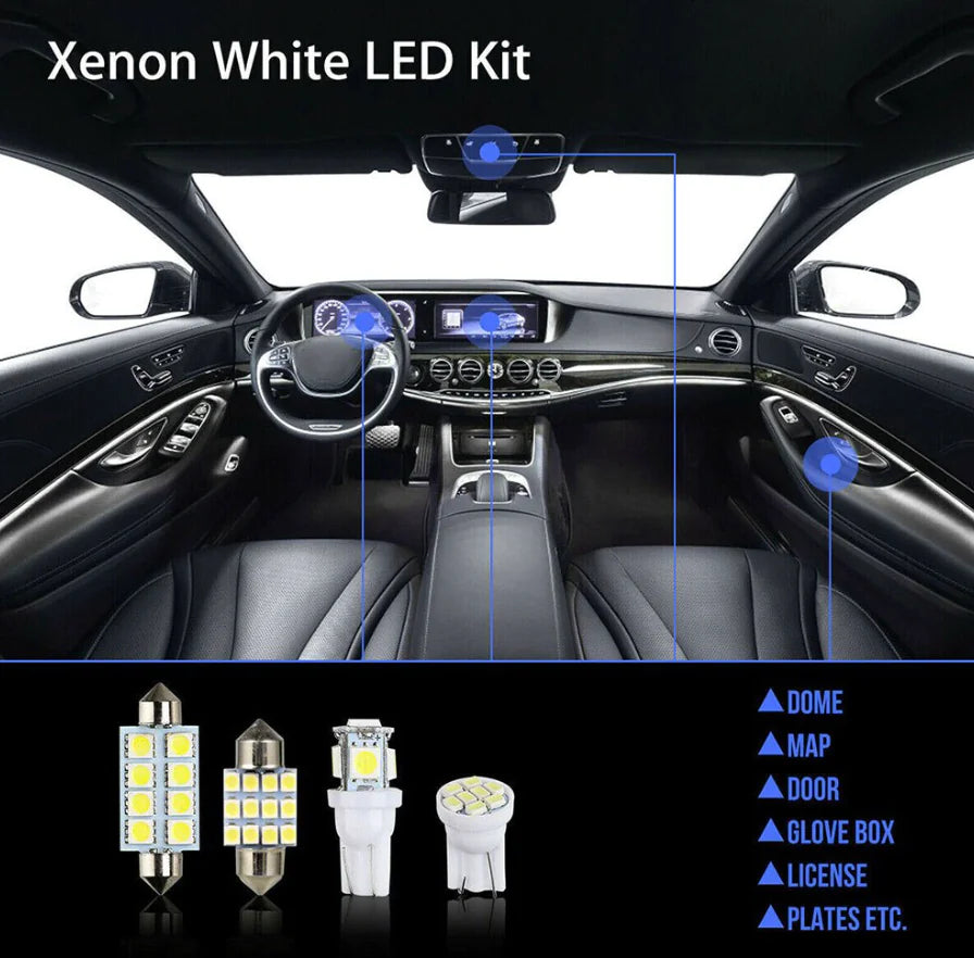 💡: 14-Piece T10 36mm LED Interior Car Accessories Kit - Map, Dome & License Plate Lights
