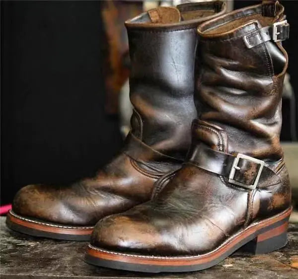 👞: Men's Casual Fashion Mid-Tube Wedge Boots