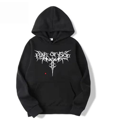 👕: Solid Color Pocket Printed Hoodie