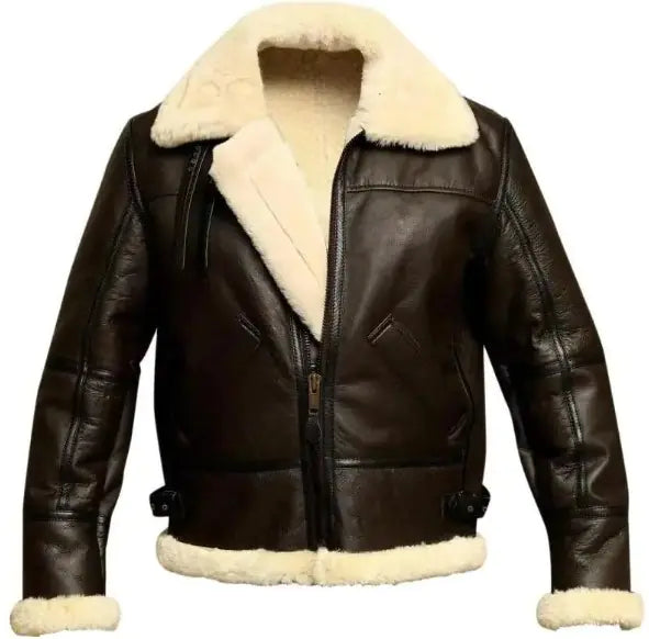 🧥: Men's Winter Leather Fur Coat with Lamb Wool Lining
