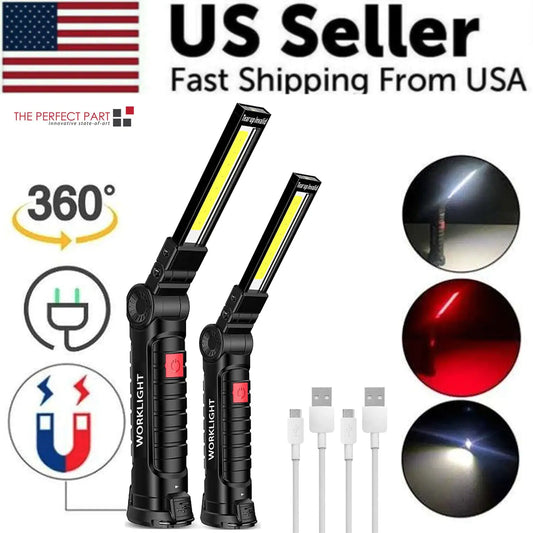 🔦 Rechargeable LED COB Work Light - Magnetic Base Mechanic Flashlight