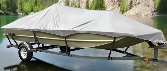 ⛵ Mionovity Boat Cover 17-19ft - 800D Canvas Waterproof with Motor Cover