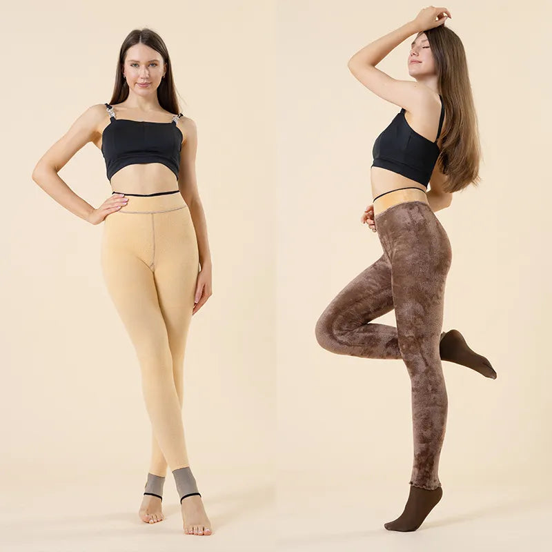 🧦: Women's Fleece-Lined Thermal Stockings - Cozy Winter Warmth