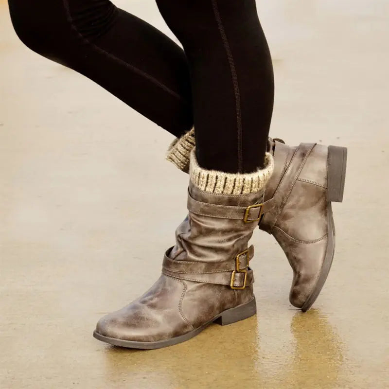 👢: Woolen Thick-Heel Women's High Boots - Over-the-Knee Style