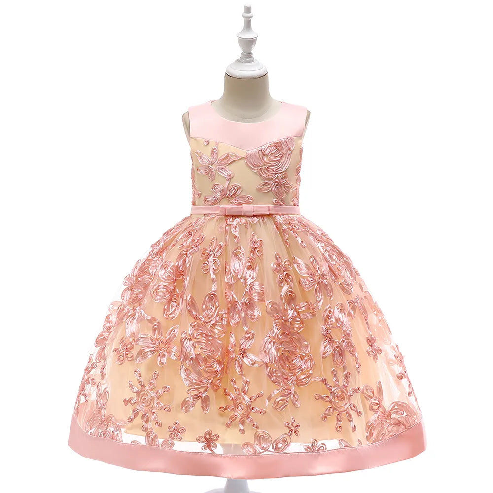 Girls' Appliqué Princess Dress