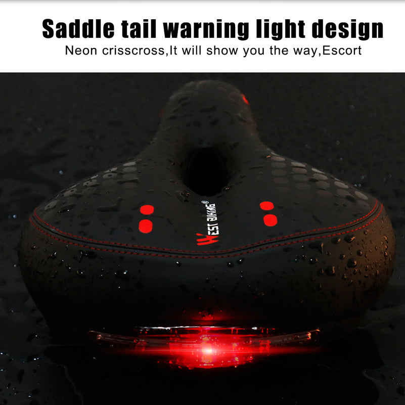 🚴: Comfortable Bike Seat with Shock Absorption and Light