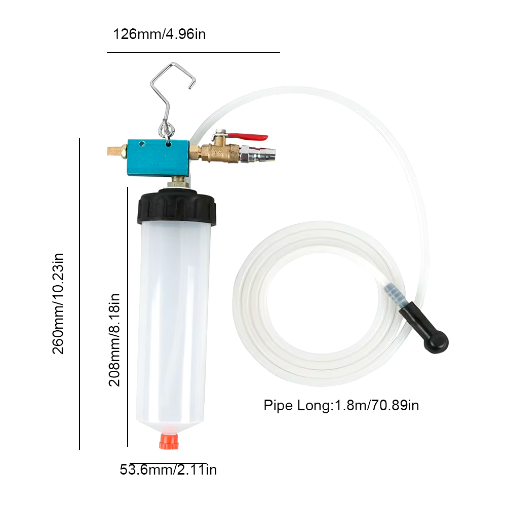 🔧: Vacuum Brake Bleeder & Fluid Extractor Kit — One-Person Pump Tool for Brake, Transmission, Power Steering & Coolant Fluid Changes