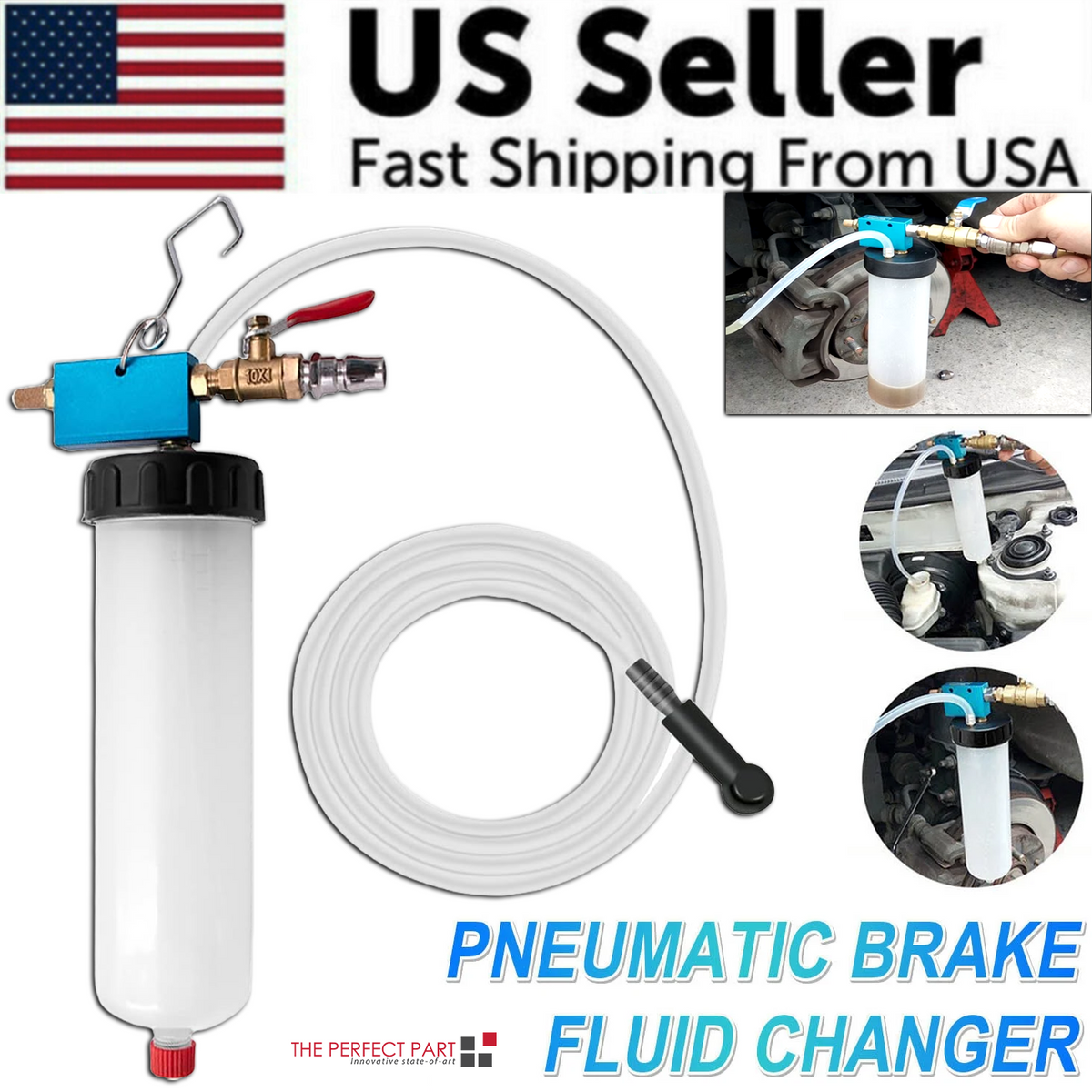 🔧: Vacuum Brake Bleeder & Fluid Extractor Kit — One-Person Pump Tool for Brake, Transmission, Power Steering & Coolant Fluid Changes