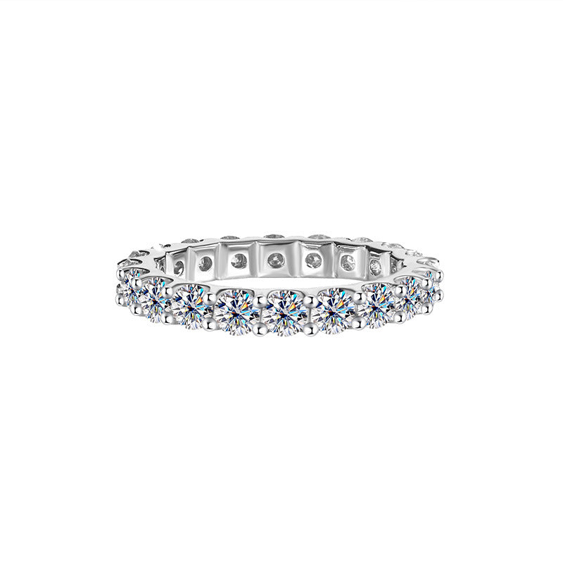 💎: S925 Sterling Silver Moissanite Diamond Stackable Ring