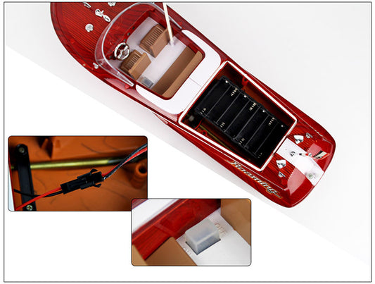 🚤: Wood Grain Remote Control Speedboat - Classic Chris-Craft Style RC Boat for Kids