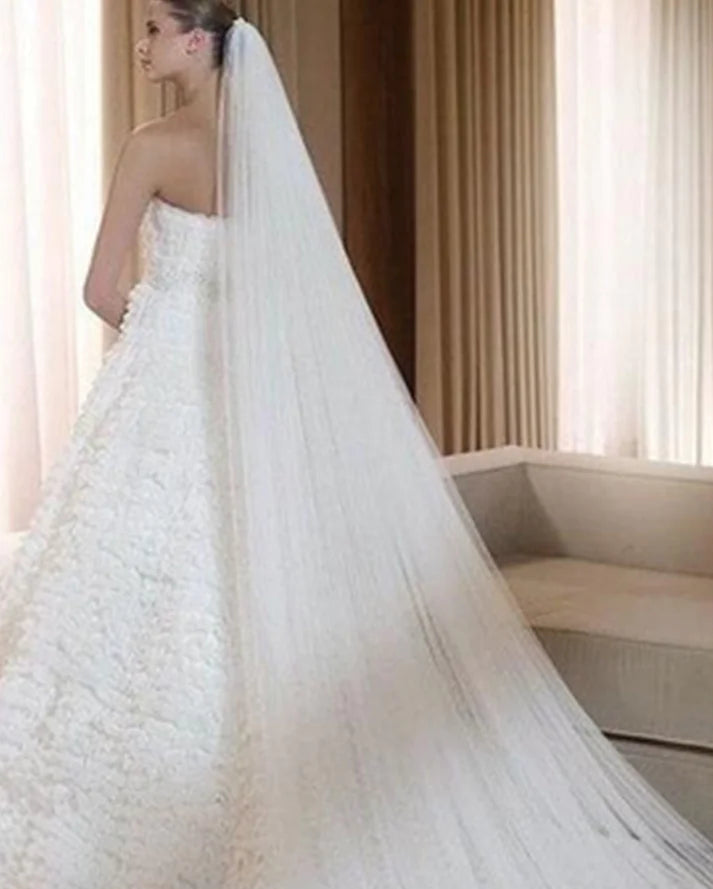 👰: 3 Meters Long Bridal Veil - Cathedral Wedding Veil for Brides