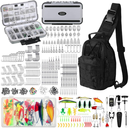 🎣: 482-Piece Fishing Gear Kit – Tackle Box, Backpack, Lures, Hooks & Sinkers Included