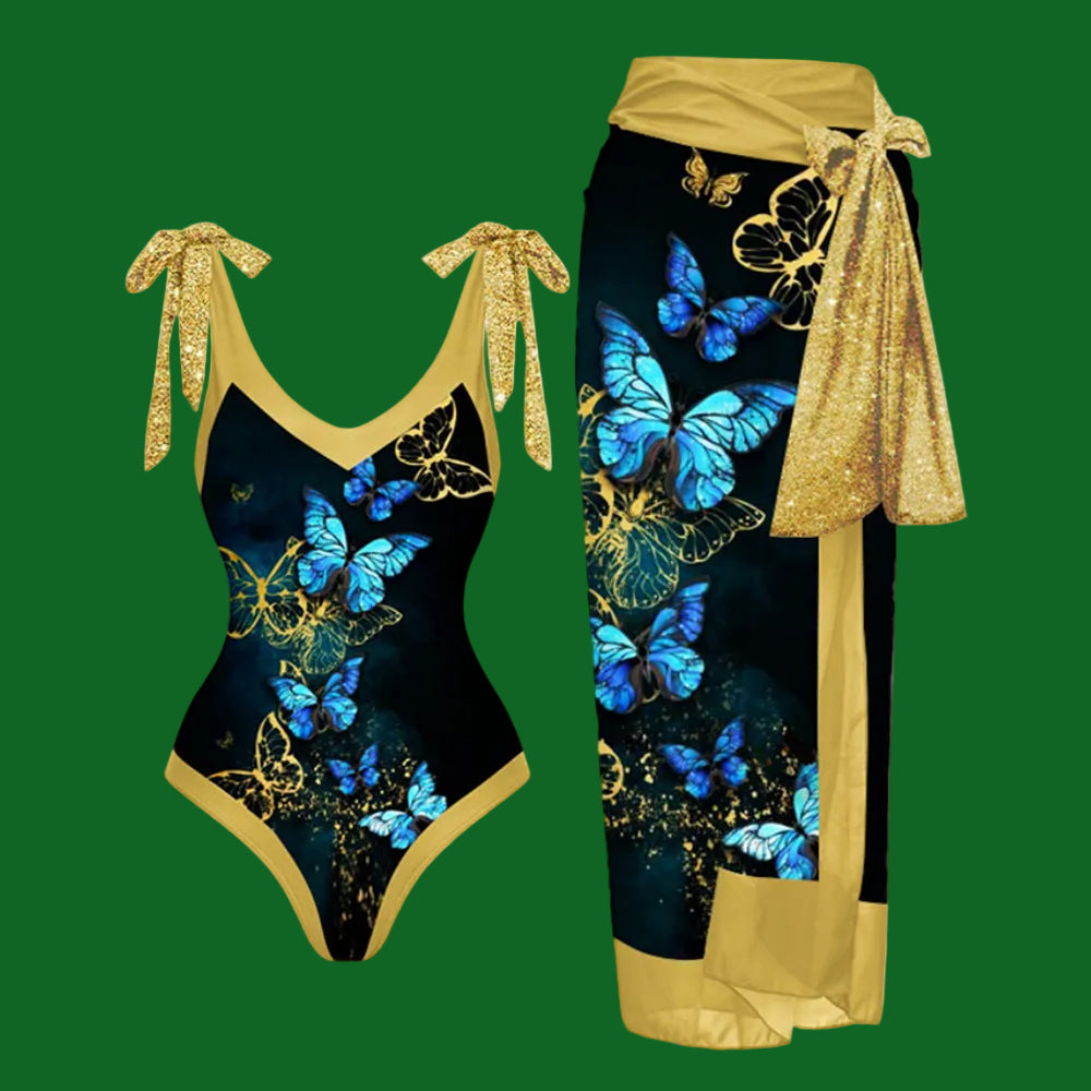 👙: Retro French One-Piece Swimsuit for Vacation