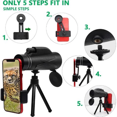 🔭: 12x Smartphone Telescope Lens — 108M/1000M Field of View | 10mm Exit Pupil | Birdwatching, Outdoor & Sports Photography