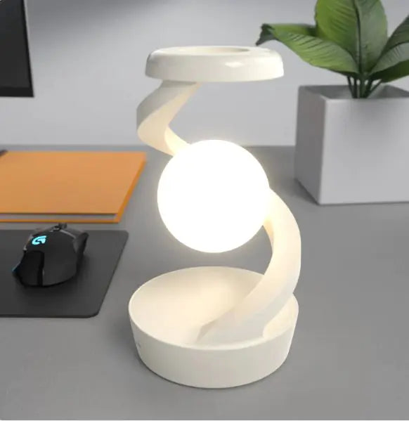 🌙: Rotating Moon Desk Lamp with Wireless Phone Charging, Sensor Control, and Night Light Function