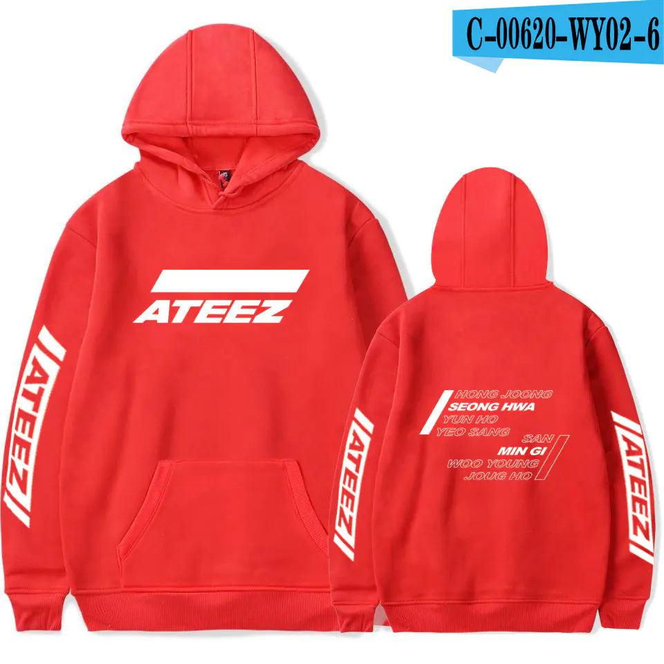 👗: ATEEZ Hoodie with Student Print - Casual Style