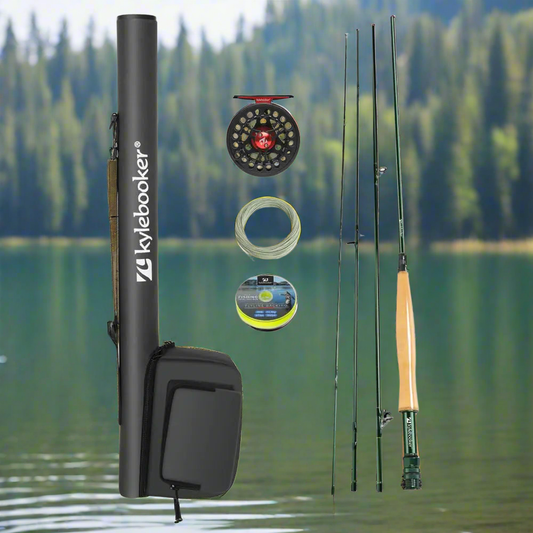 🎣 Kylebooker Fly Fishing Rod with Reel Combo Kit - 3wt 7'6" 4-Section Travel Rod