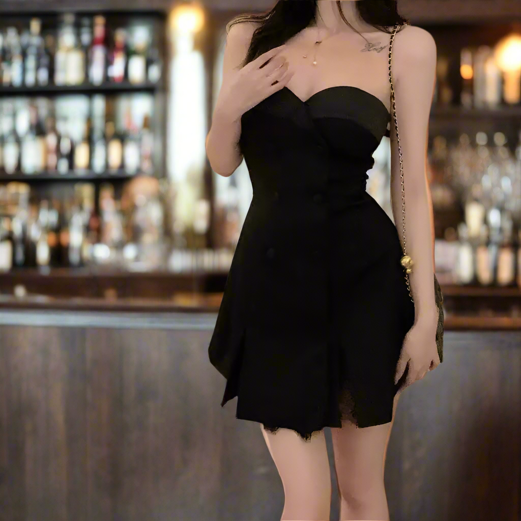 👗: Summer Lace Tube Top Dress - Elegant Women's Strapless Dress