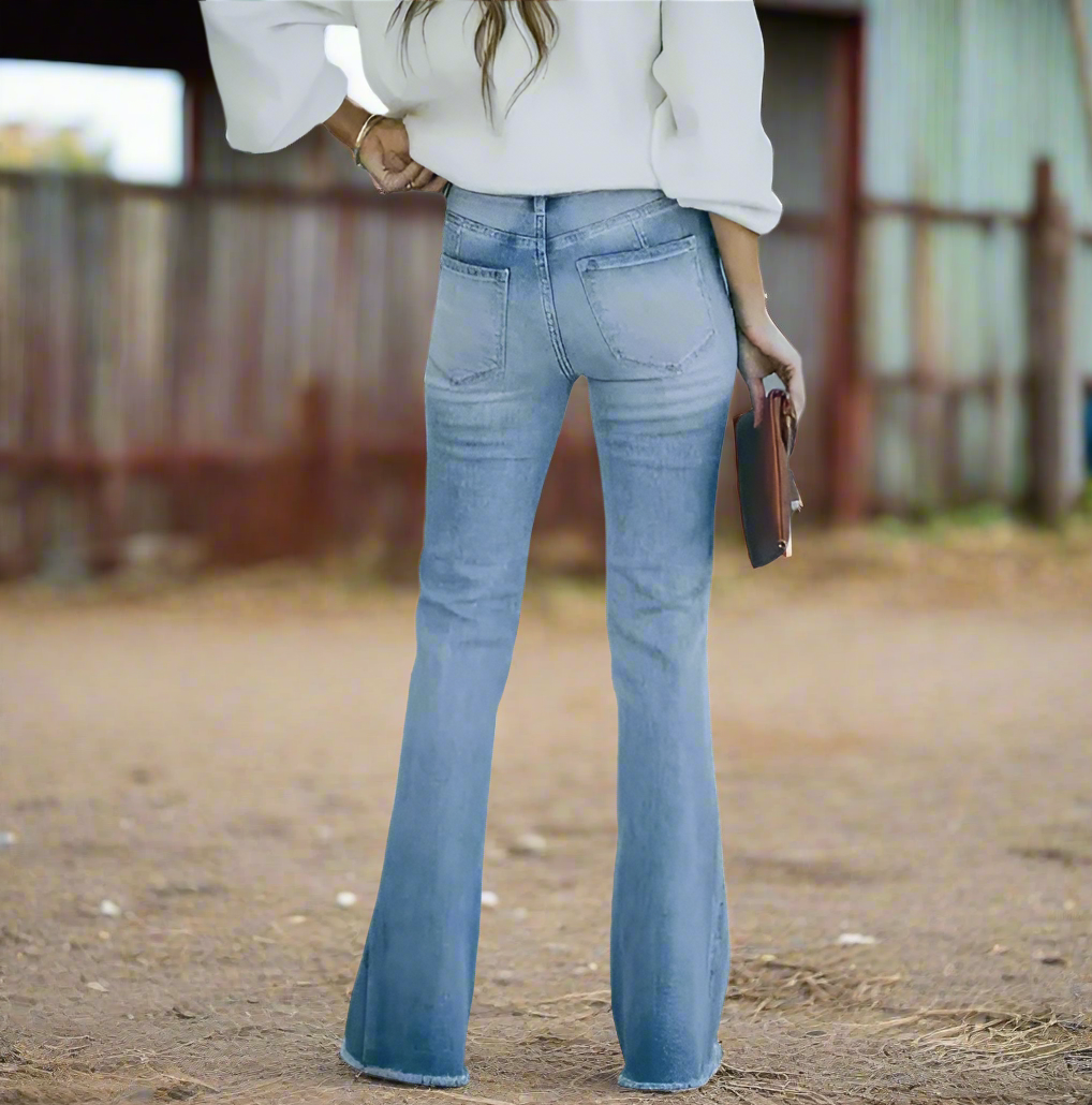 👖: Elevate Slim Flare High-Waist Jeans - Modern Sophisticated Denim