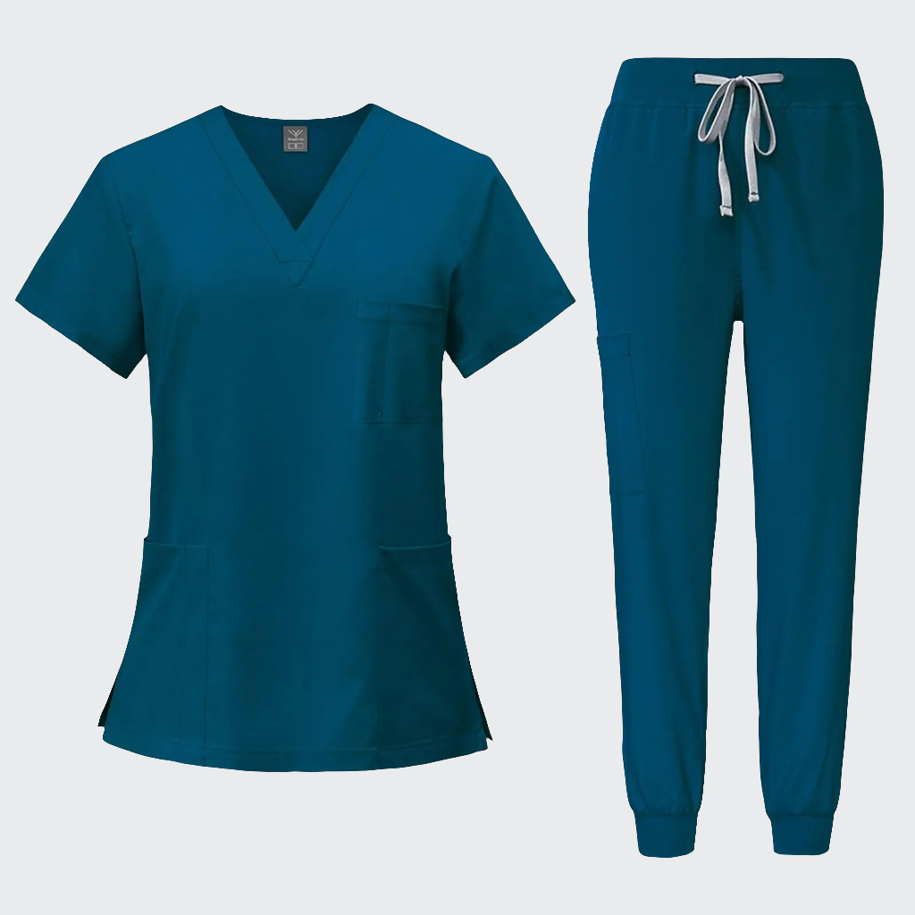 🩺 10-Pocket Scrubs Set XXL - Turquoise 4-Way Stretch Women's Uniform
