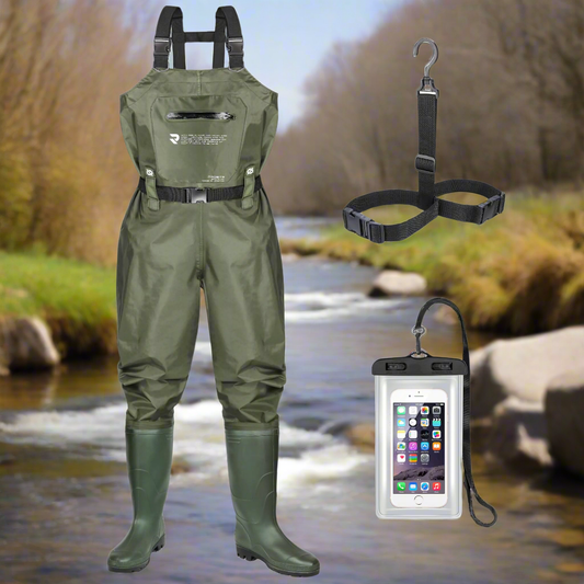 🎣 Probite Fishing Chest Waders - Waterproof Lightweight 2-Ply Nylon with Boots