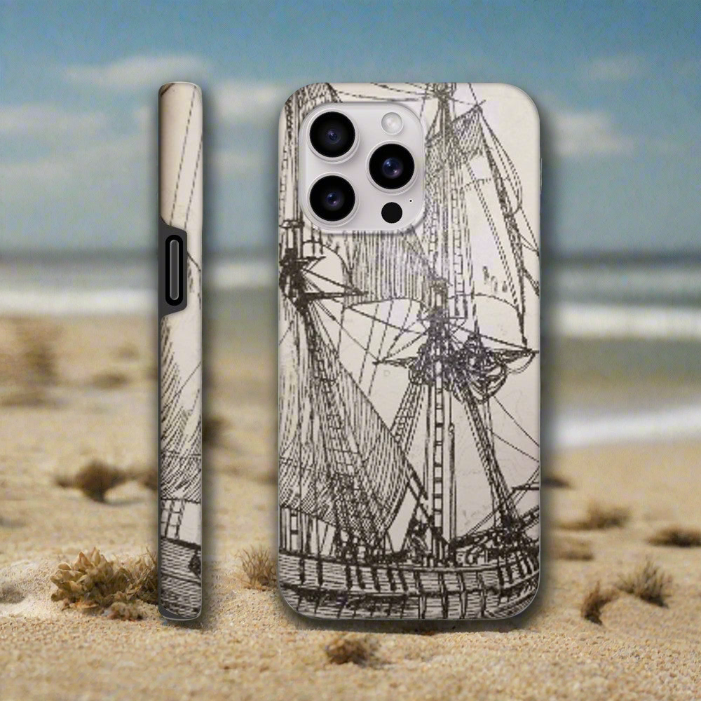 Sailing Schooner Artistic Phone Case – Durable Dual-Layer Design