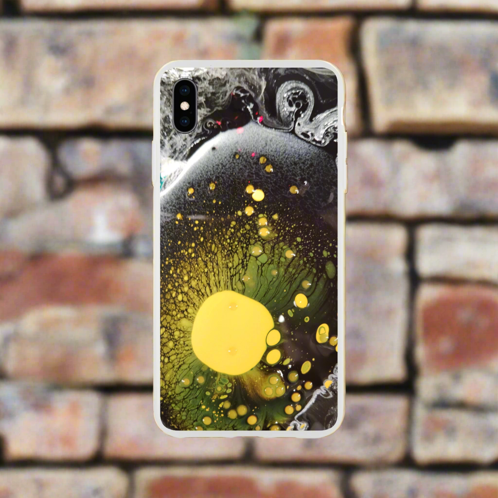 Unique Yellow and Black Liquid Medium Wall Art Phone Case – Slim & Durable Protection