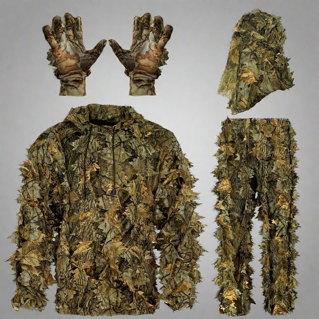 🏹 AYIN Ghillie Suit For Men - 3D Leaf Bush Camo Hunting Suit with Hood