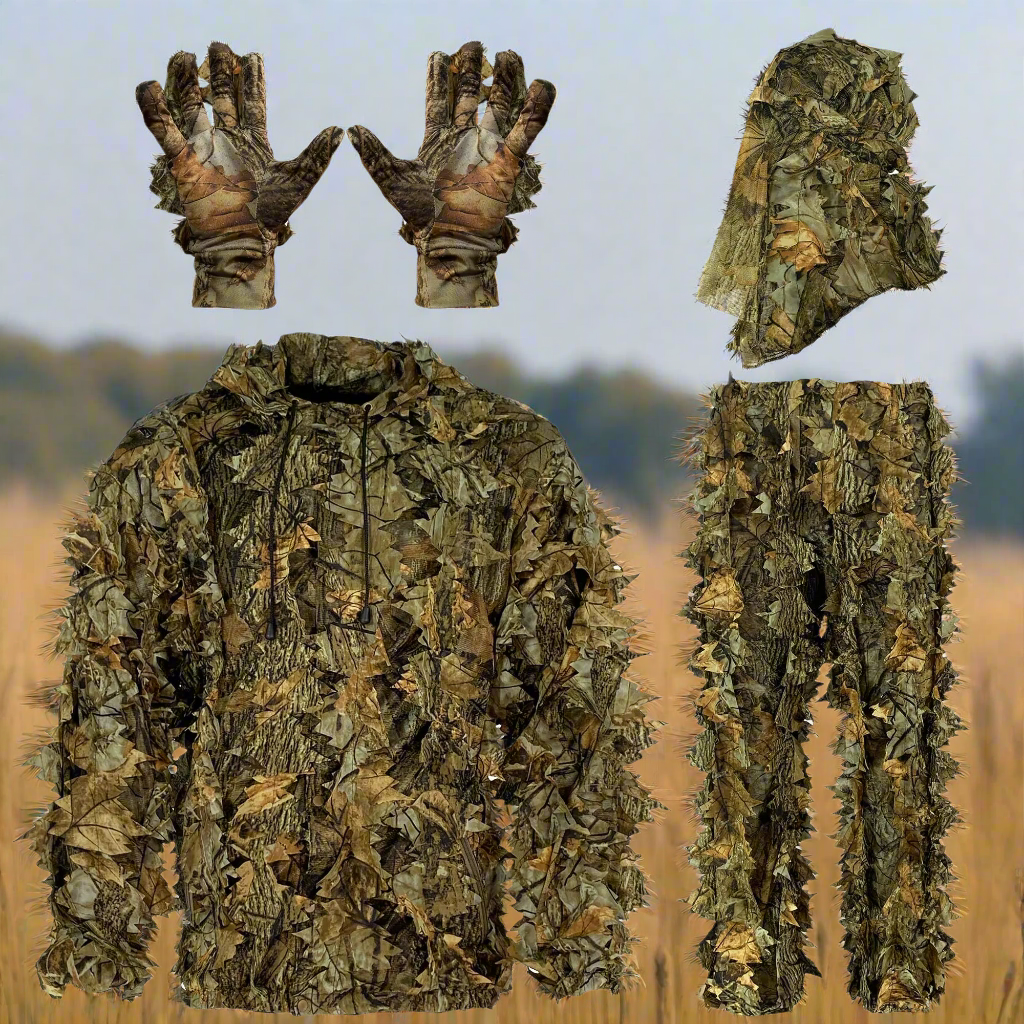 🏹 AYIN Ghillie Suit For Men - 3D Leaf Bush Camo Hunting Suit with Hood