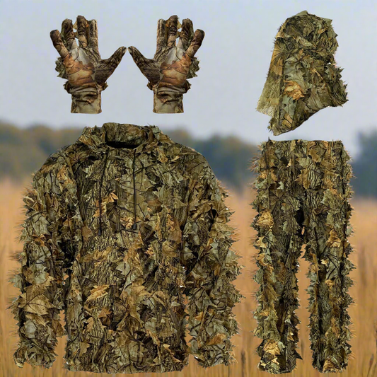 🏹 AYIN Ghillie Suit For Men - 3D Leaf Bush Camo Hunting Suit with Hood