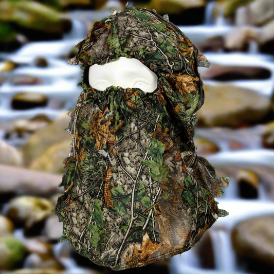🎯 Geyoga Hunting Face Mask - 3D Leafy Camo Turkey Hunting Lightweight Mesh