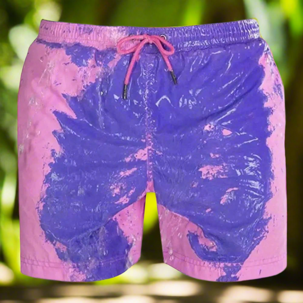 Men's Color-Changing Beach Shorts - Quick Dry Swim Trunks