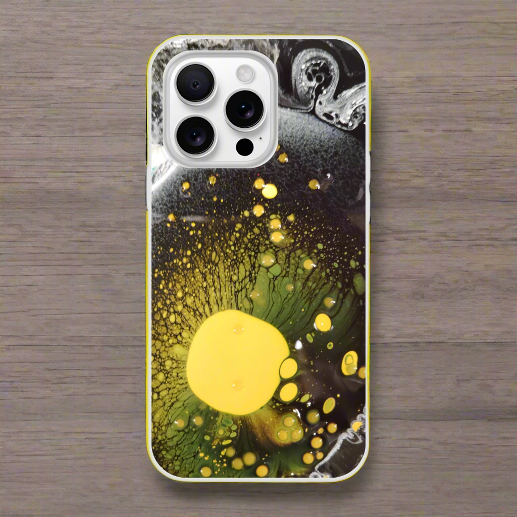 Unique Yellow and Black Liquid Medium Wall Art Phone Case – Slim & Durable Protection