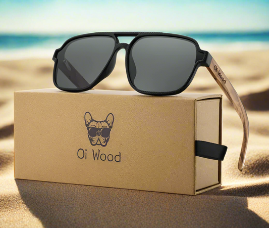 Vintage Wooden Polarized Sunglasses – Eco-Friendly UV Protection