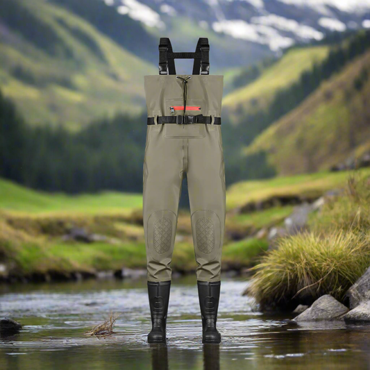 🎣 TerraTrax Fishing Chest Waders - Waterproof PVC Bootfoot Waders Size 12