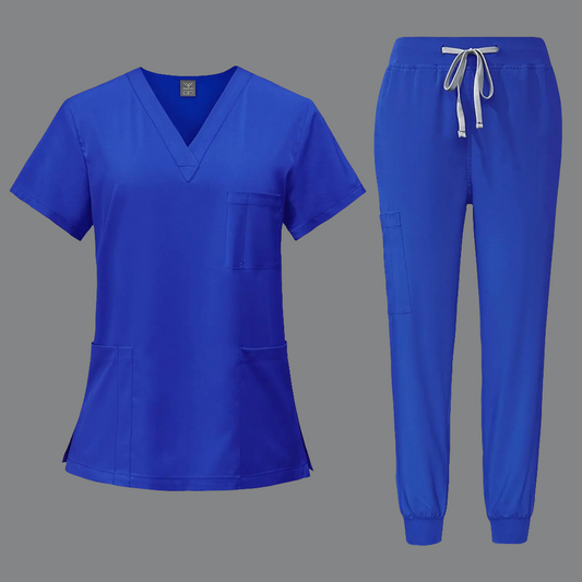 🩺 Royal Blue Medical Scrubs Set M - Complete Nurse Uniform