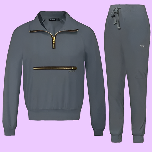 👩‍⚕️ VIAOLI Women's Scrub Set - Long Sleeve Top & Multi-Pocket Jogger Pants