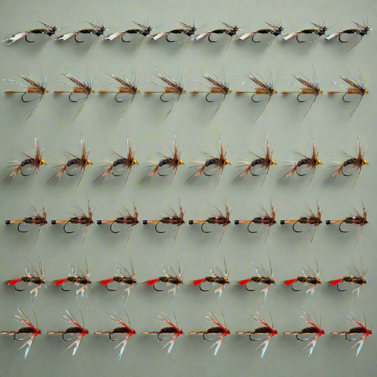 🎣 UNYLE 48-Piece Fly Fishing Flies Kit - Hand-Tied Dry & Wet Flies for Trout & Salmon