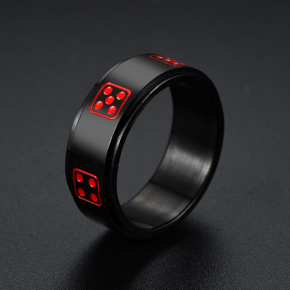 💍: Rotatable Titanium Steel Dice Ring for Men