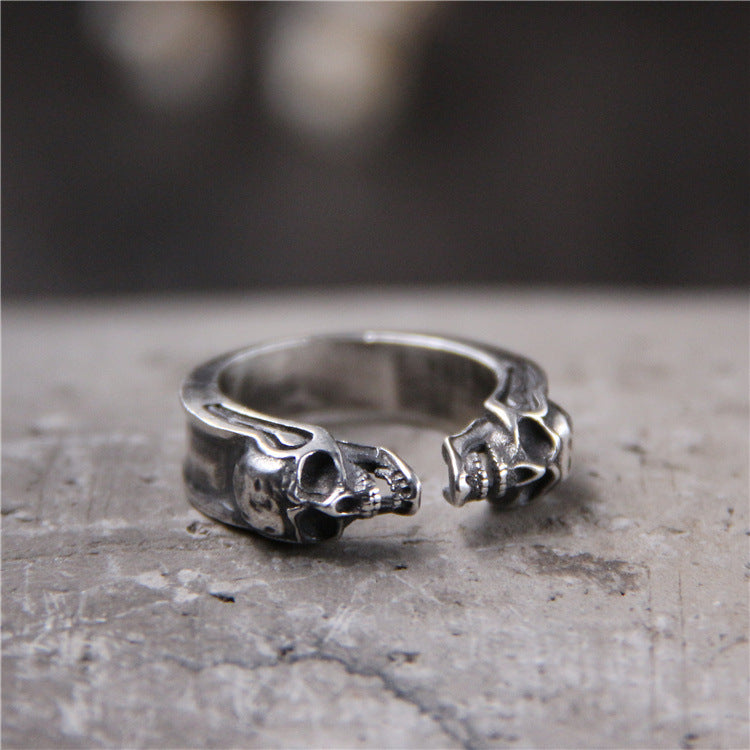 💀: 925 Thai Silver Engraved Skull Ring