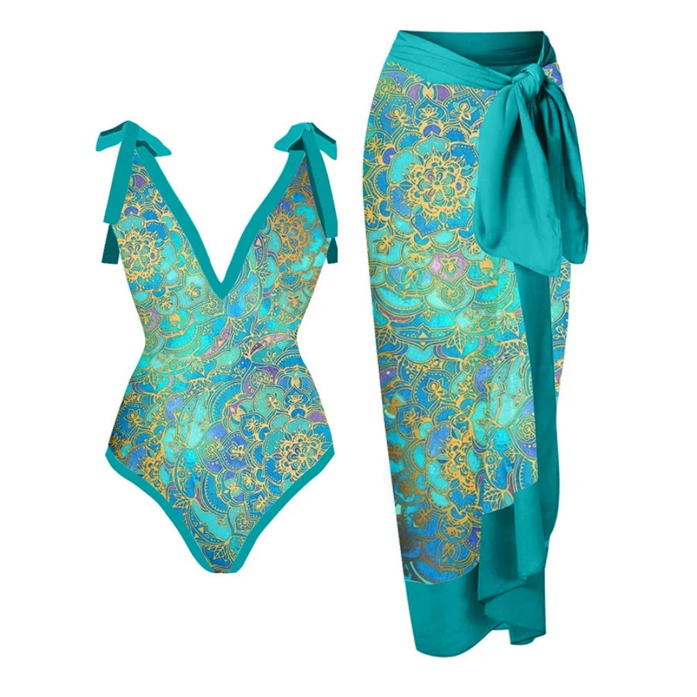 👙: Retro French One-Piece Swimsuit for Vacation