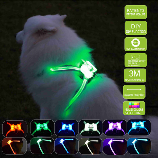 🐕: Світлодіодний USB перезаряджуваний силіконовий нашийник для собак – світловідбиваючий нашийник для безпеки всіх розмірів
